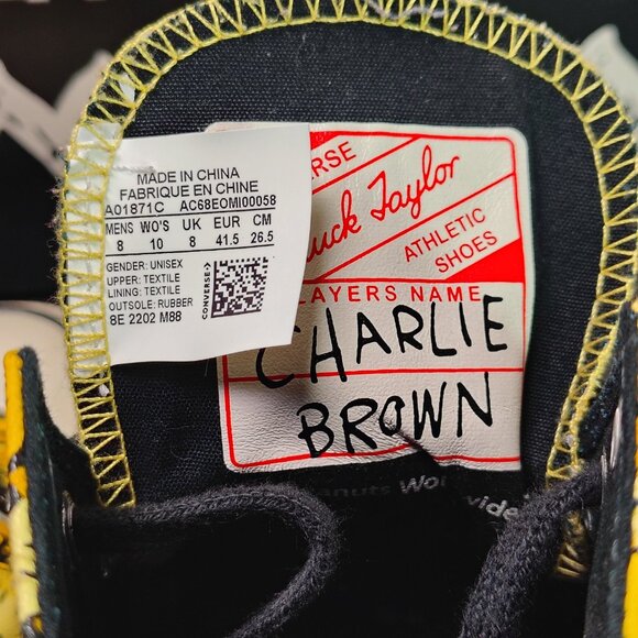 Converse Chuck 70 Hi Peanuts Woodstock Yellow Mens 8 Womens 10 A01871C With Box - Picture 9 of 13